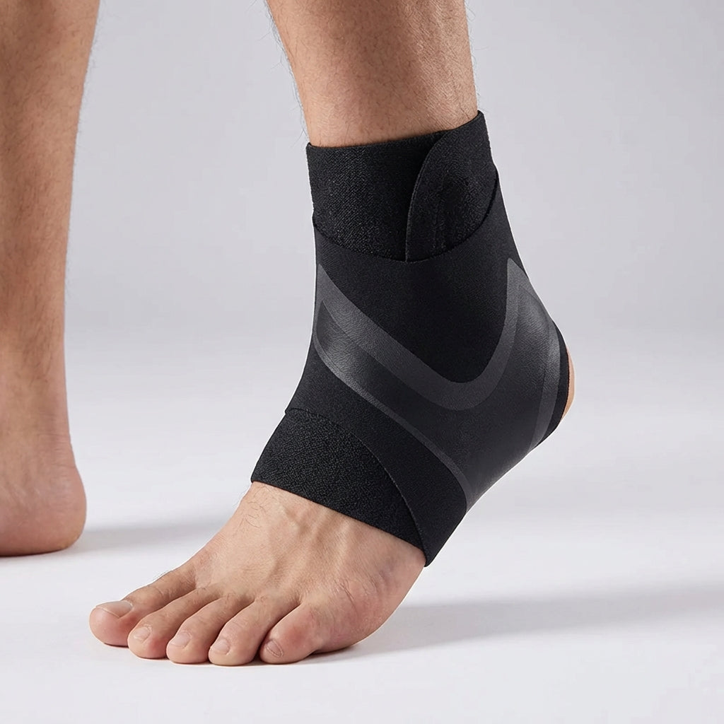 Adjustable ankle support sleeve with targeted compression and wrap-style stabilization