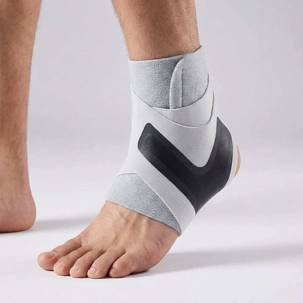 Adjustable ankle support sleeve with targeted compression and wrap-style stabilization