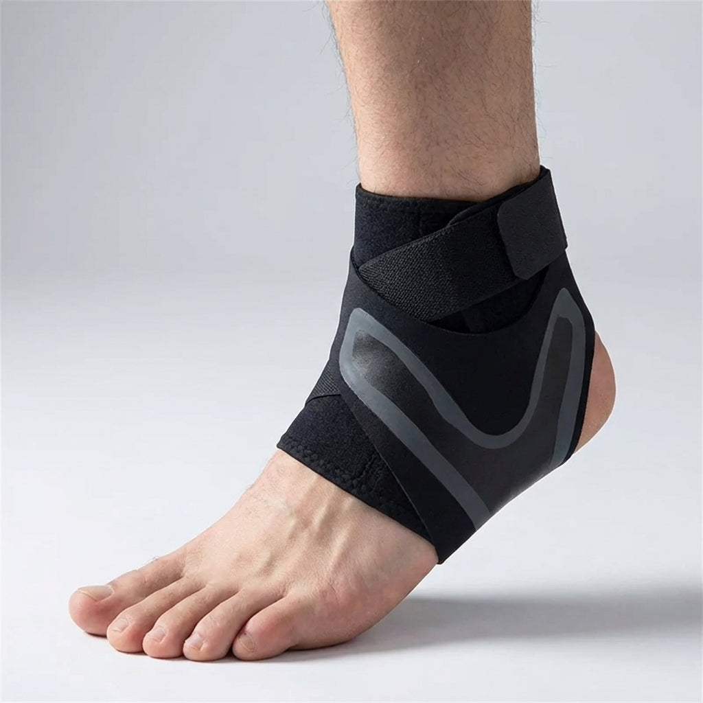 Adjustable ankle support sleeve with targeted compression and wrap-style stabilization