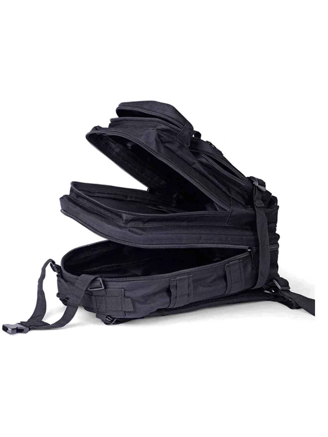 Tactical backpack with modular webbing and multiple compartments