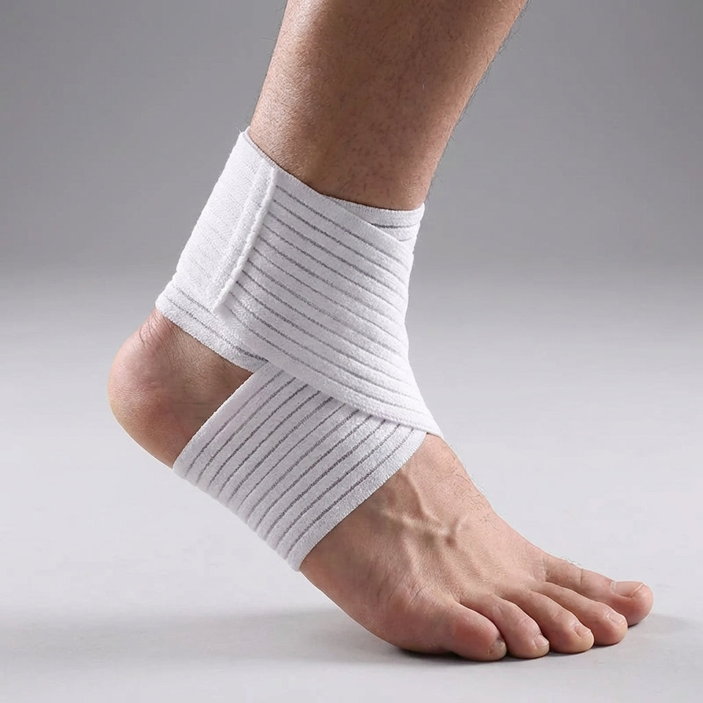 Adjustable ankle support wrap with targeted compression and breathable construction