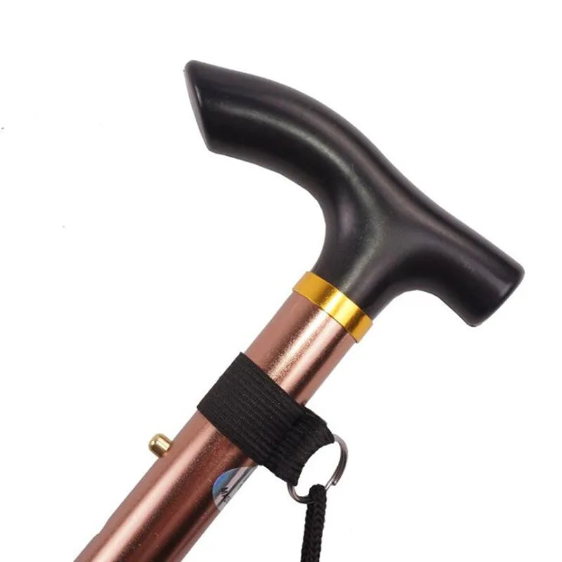 Lightweight folding walking cane with telescopic adjustment and ergonomic rubber handle