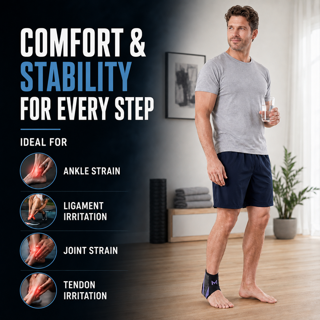 Celrien | StrideSentry Adjustable Ankle Support Sleeve