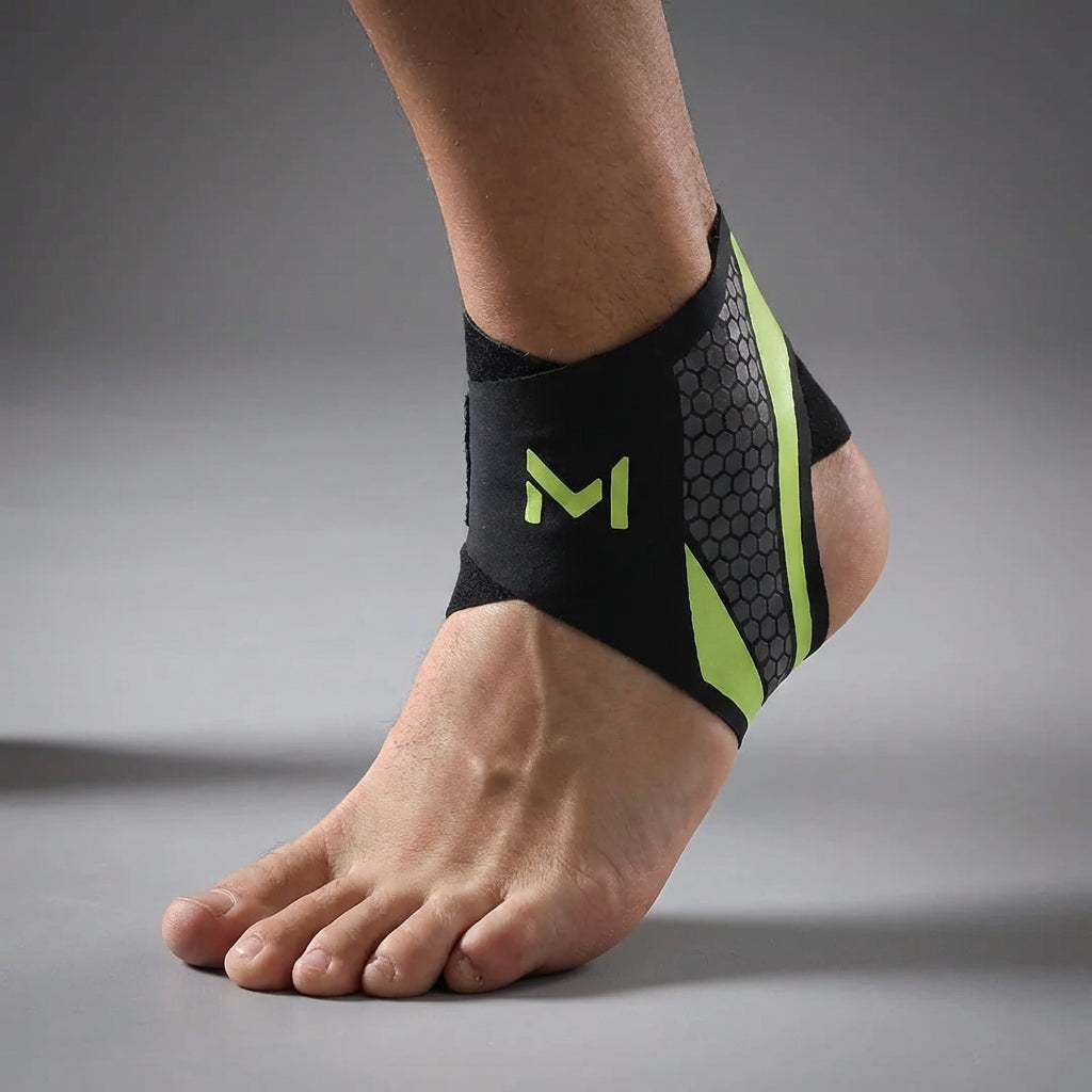Adjustable ankle support sleeve with targeted compression for sports