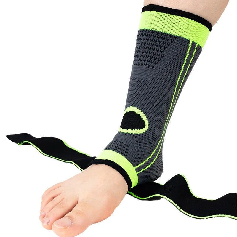 Adjustable ankle compression brace for sports and recovery support
