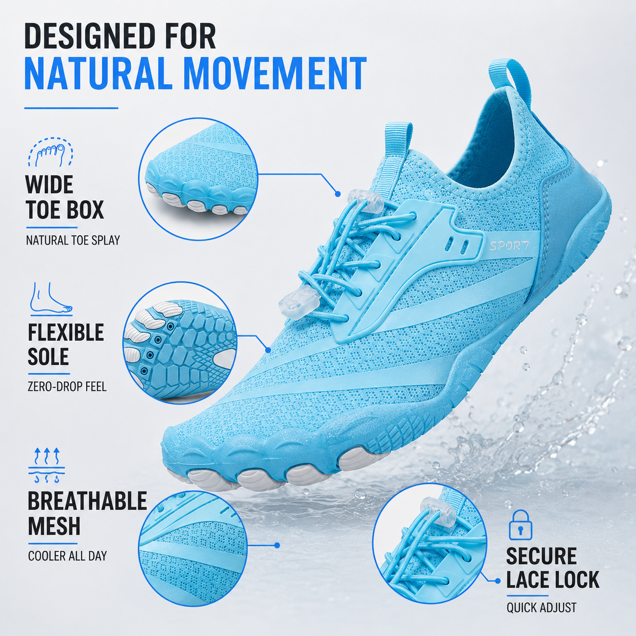 Celrien | Strideox Unisex Barefoot Sole Sports Shoe