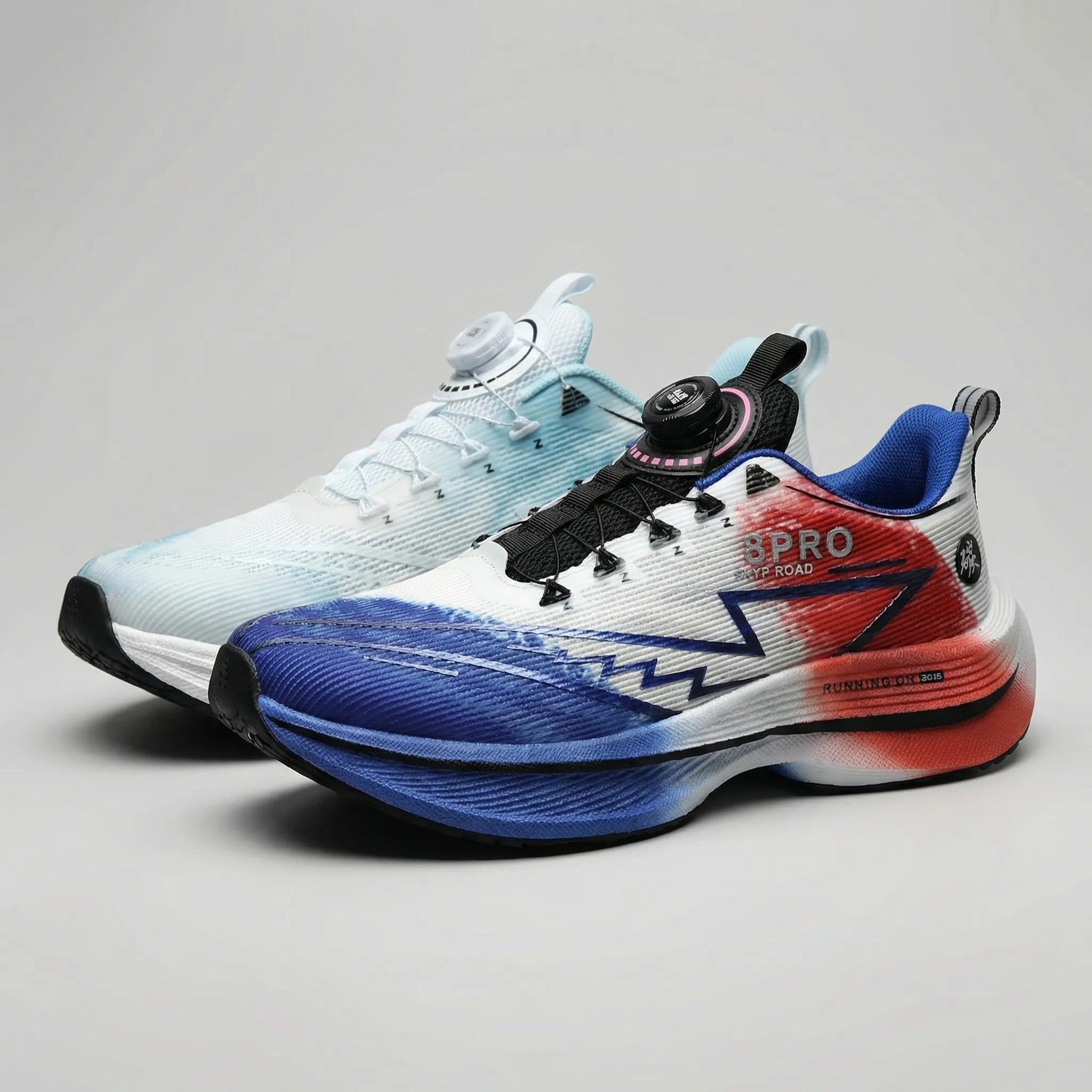 Lightweight road running sneakers with carbon board responsive sole