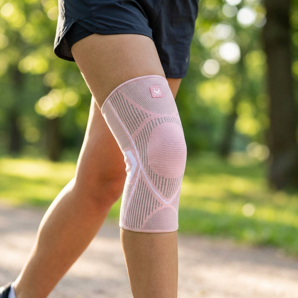 Compression knee sleeve with breathable design for running and sports support