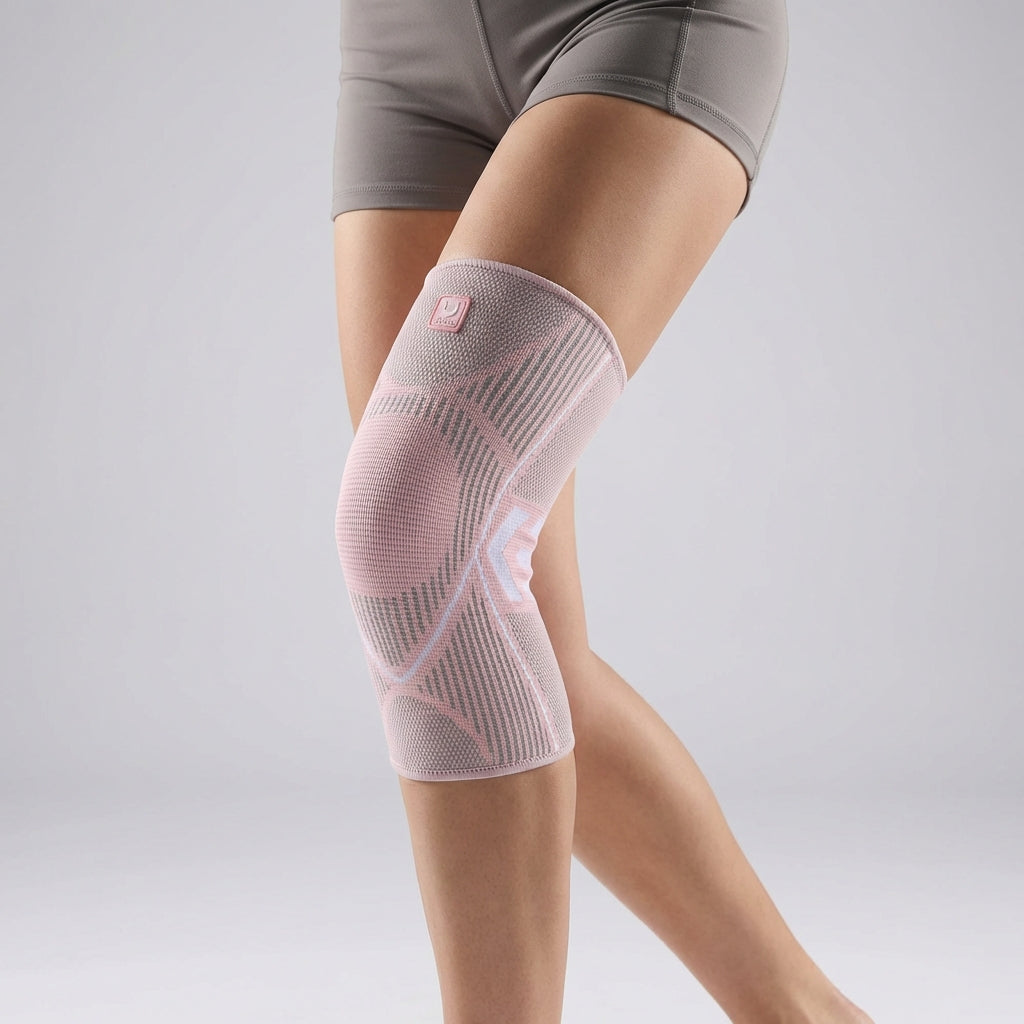 Compression knee sleeve with breathable design for running and sports support