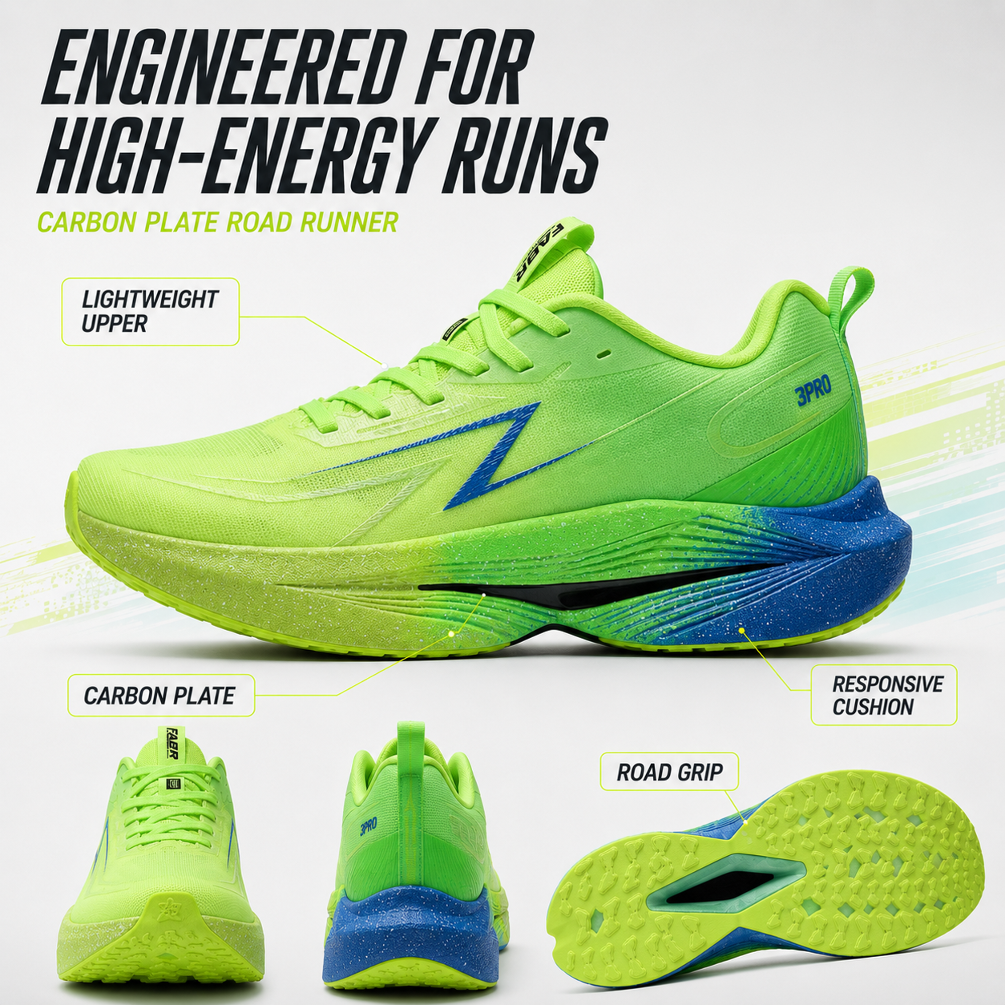 Celrien | Stridovex Lightweight Carbon Plate Running Shoe