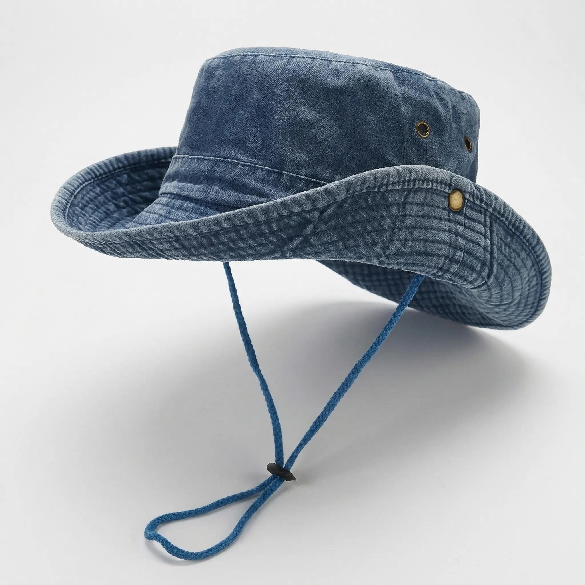 Unisex bucket hat with structured brim in solid color