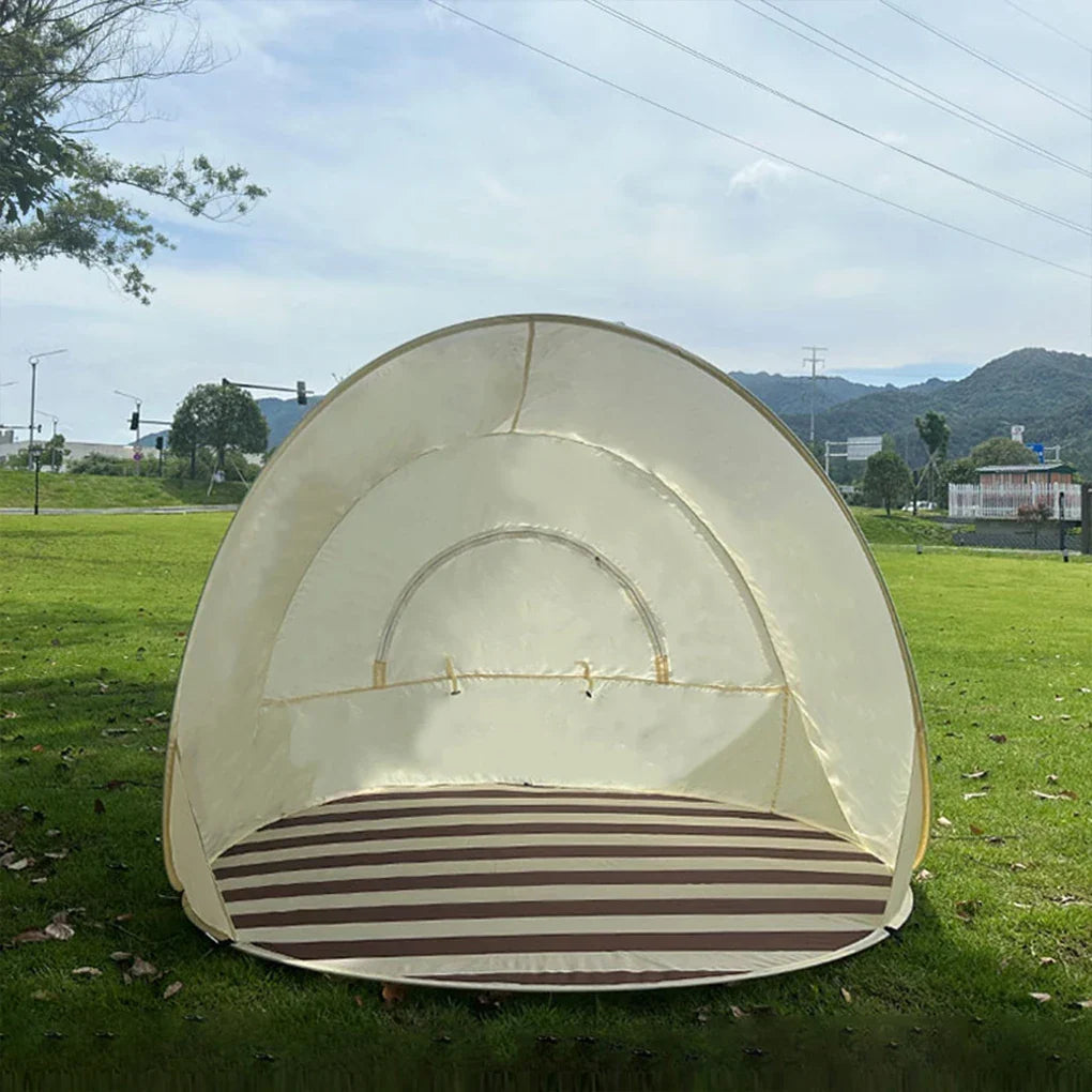 Pop-up beach tent with instant sun protection for 3-4 people