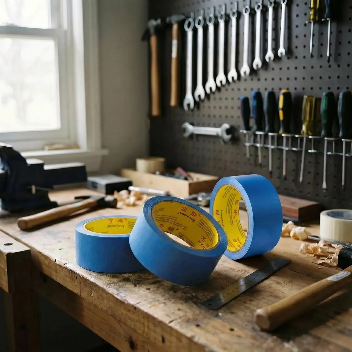 Heavy-duty cloth tape with fabric-reinforced backing and water-resistant surface