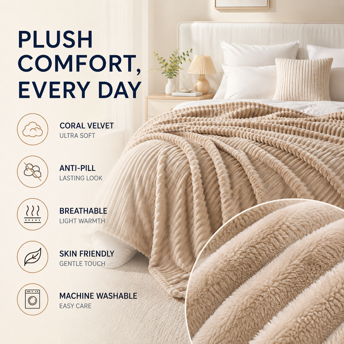Celrien | Thick Coral Velvet Throw