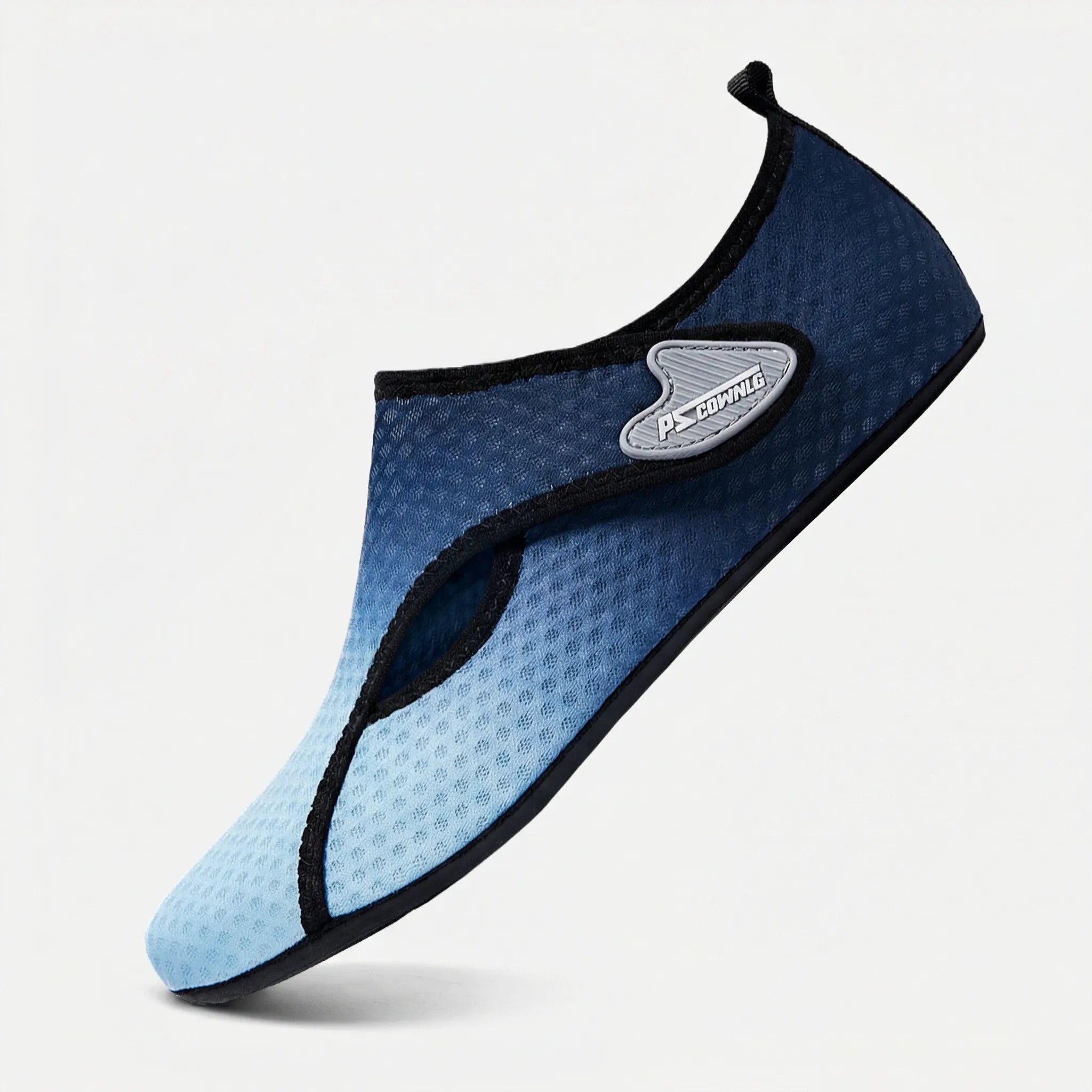 Anti-slip water shoes with sock-like fit for swimming and beach activities