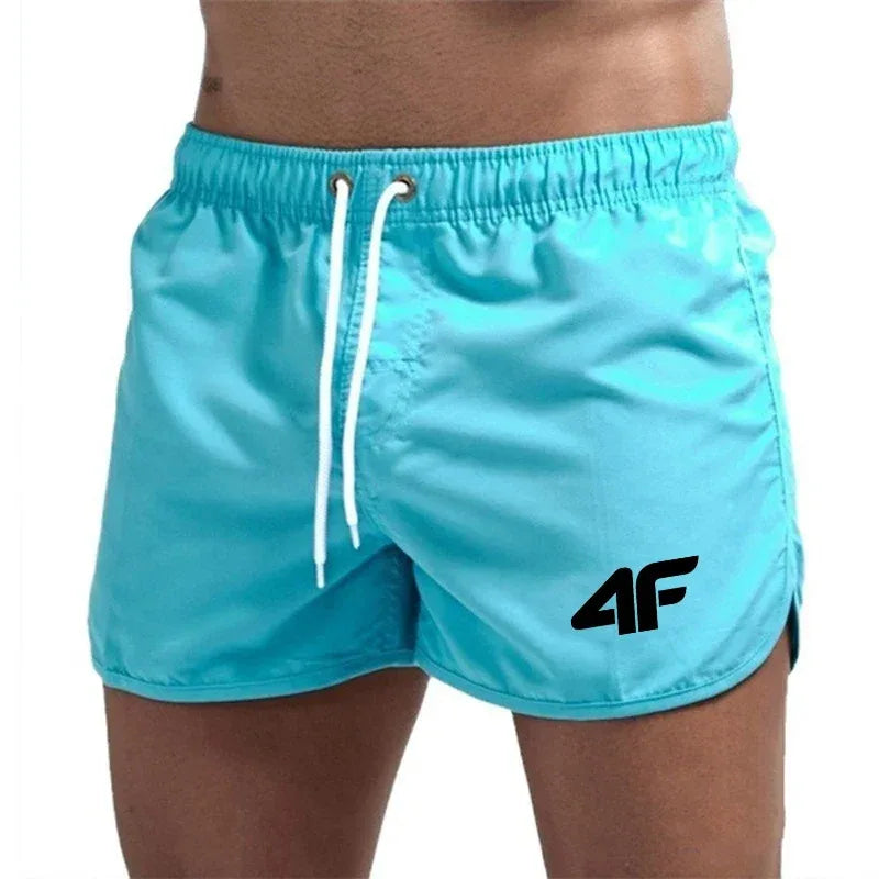 Men's quick-drying swim shorts short cut with side slits