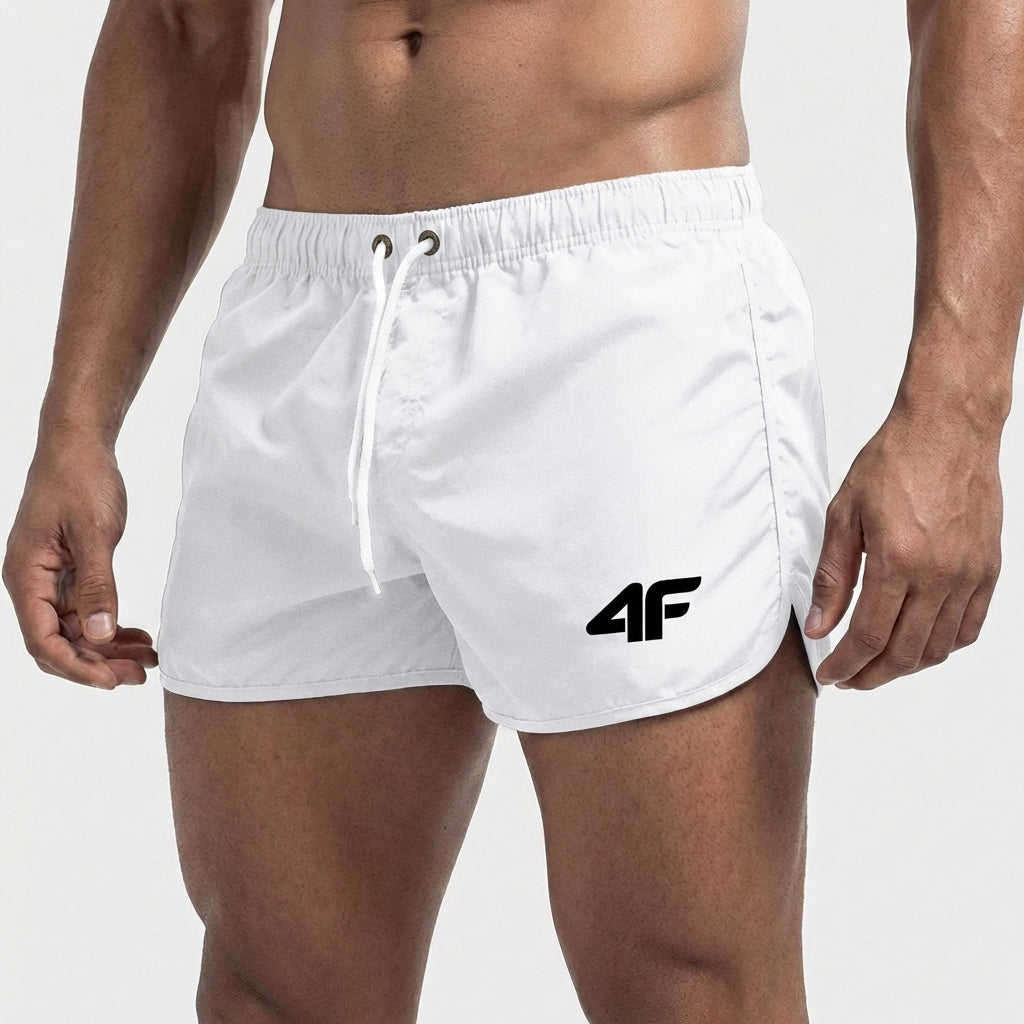Men's quick-drying swim shorts short cut with side slits