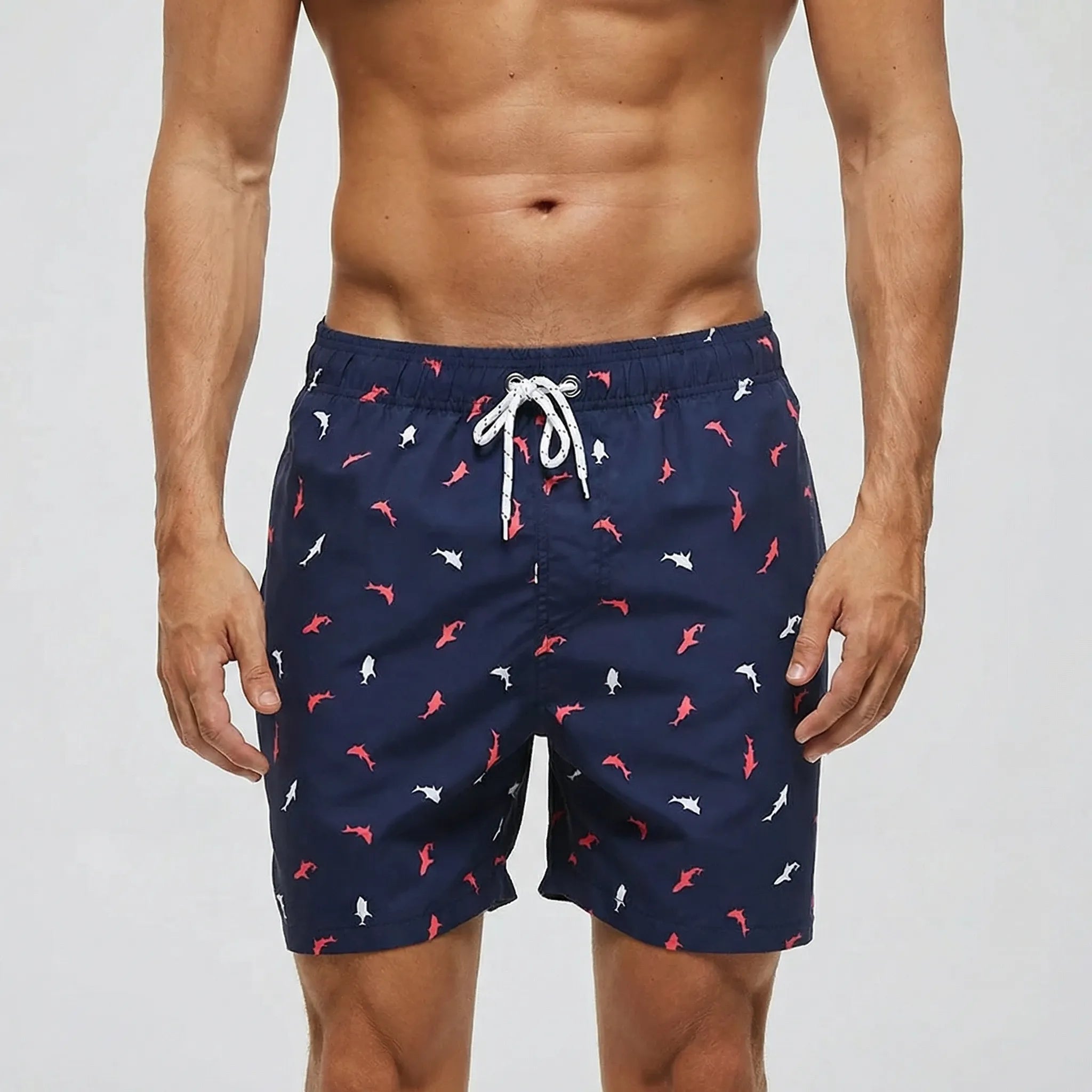 Men's swim trunks with quick-dry fabric and secure pockets