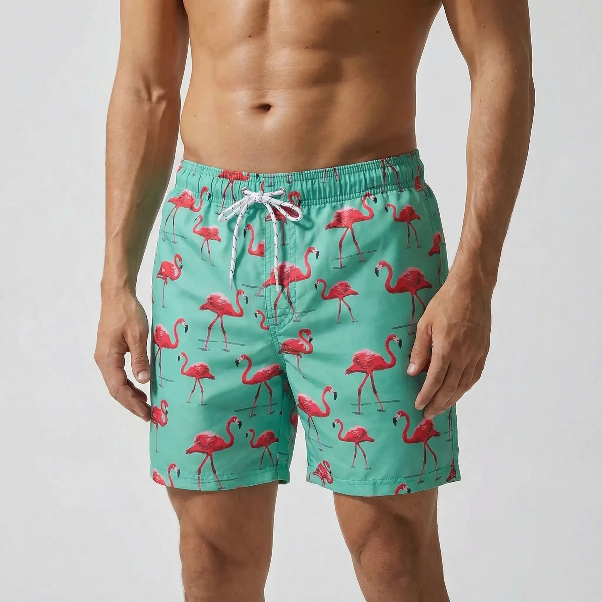 Men's swim trunks with quick-dry fabric and secure pockets