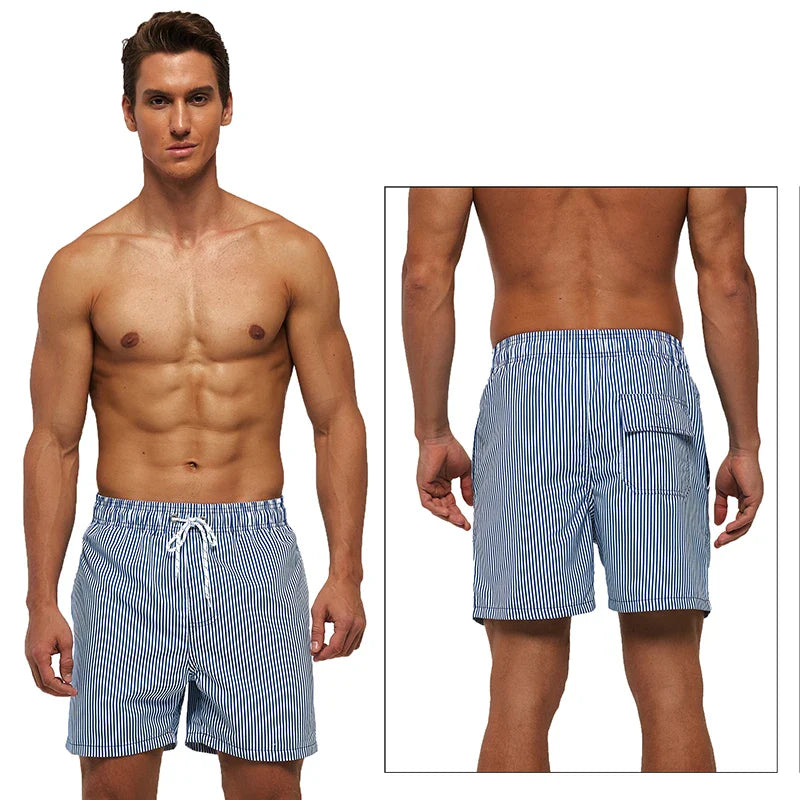 Men's swim trunks with quick-dry fabric and secure pockets