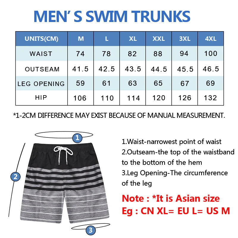 Men's swim trunks with quick-dry fabric and secure pockets