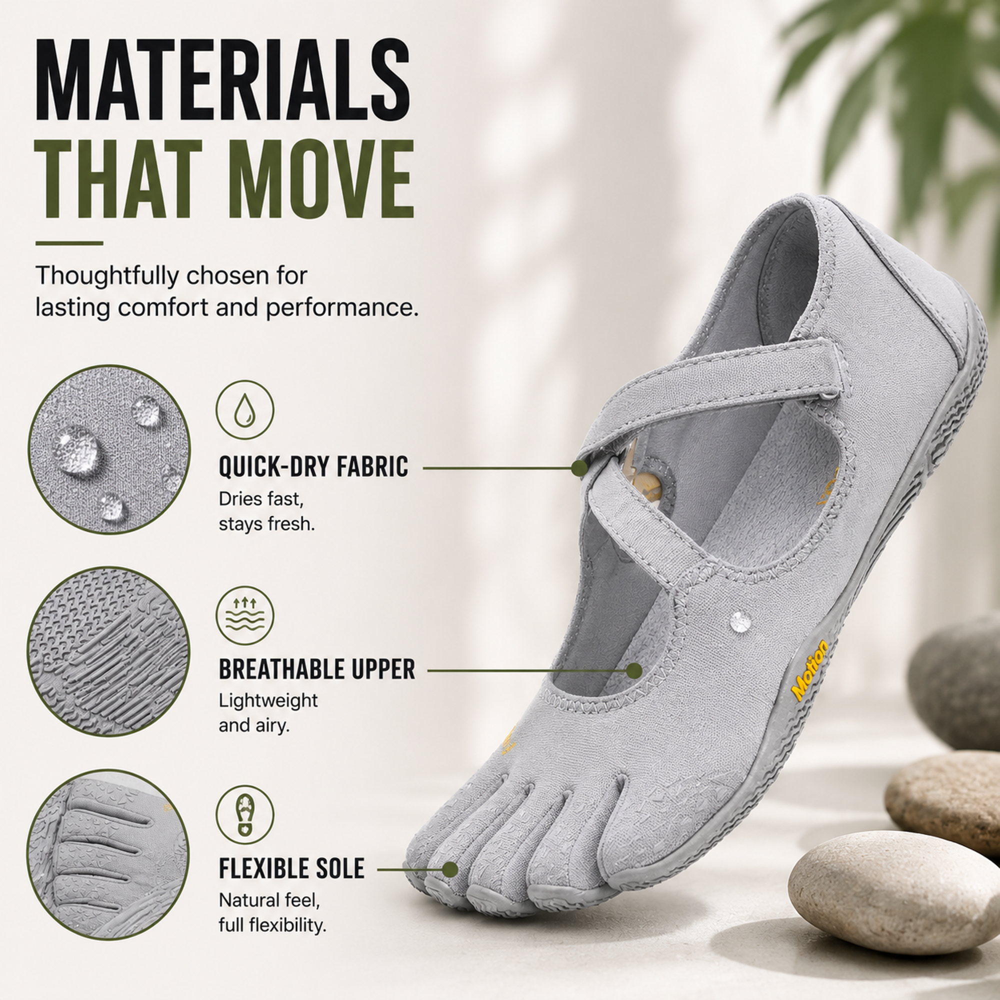 Celrien | Toevara Five-Toe Minimalist Flat Shoe
