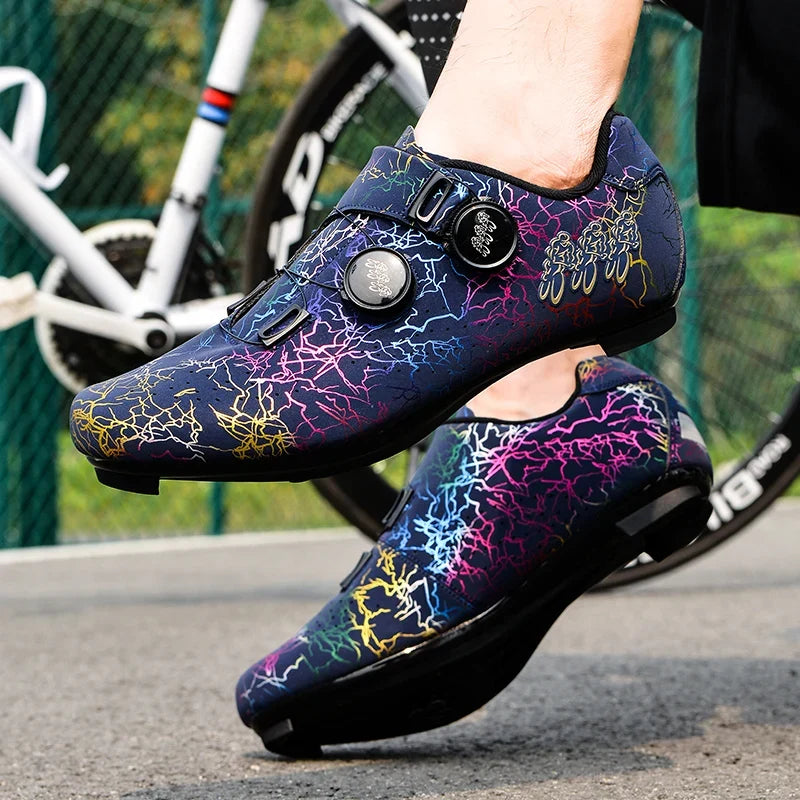 SPD cleat mountain bike cycling shoe with dual dial closure and lugged outsole