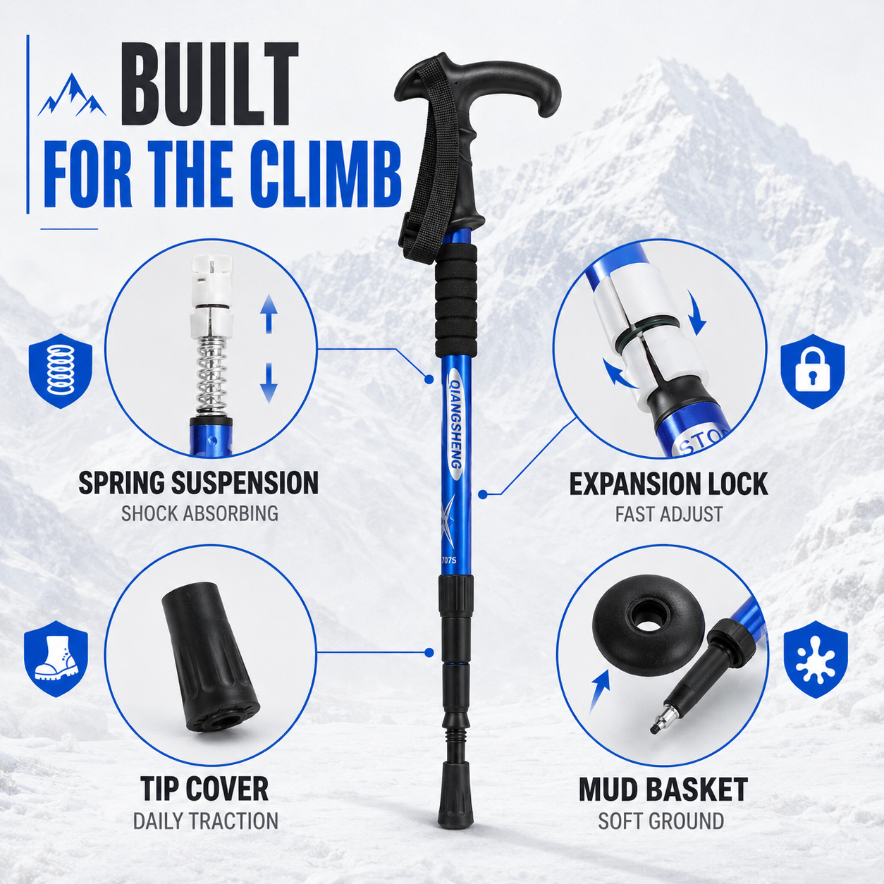Celrien | Trailara Foldable Telescopic Trekking Pole