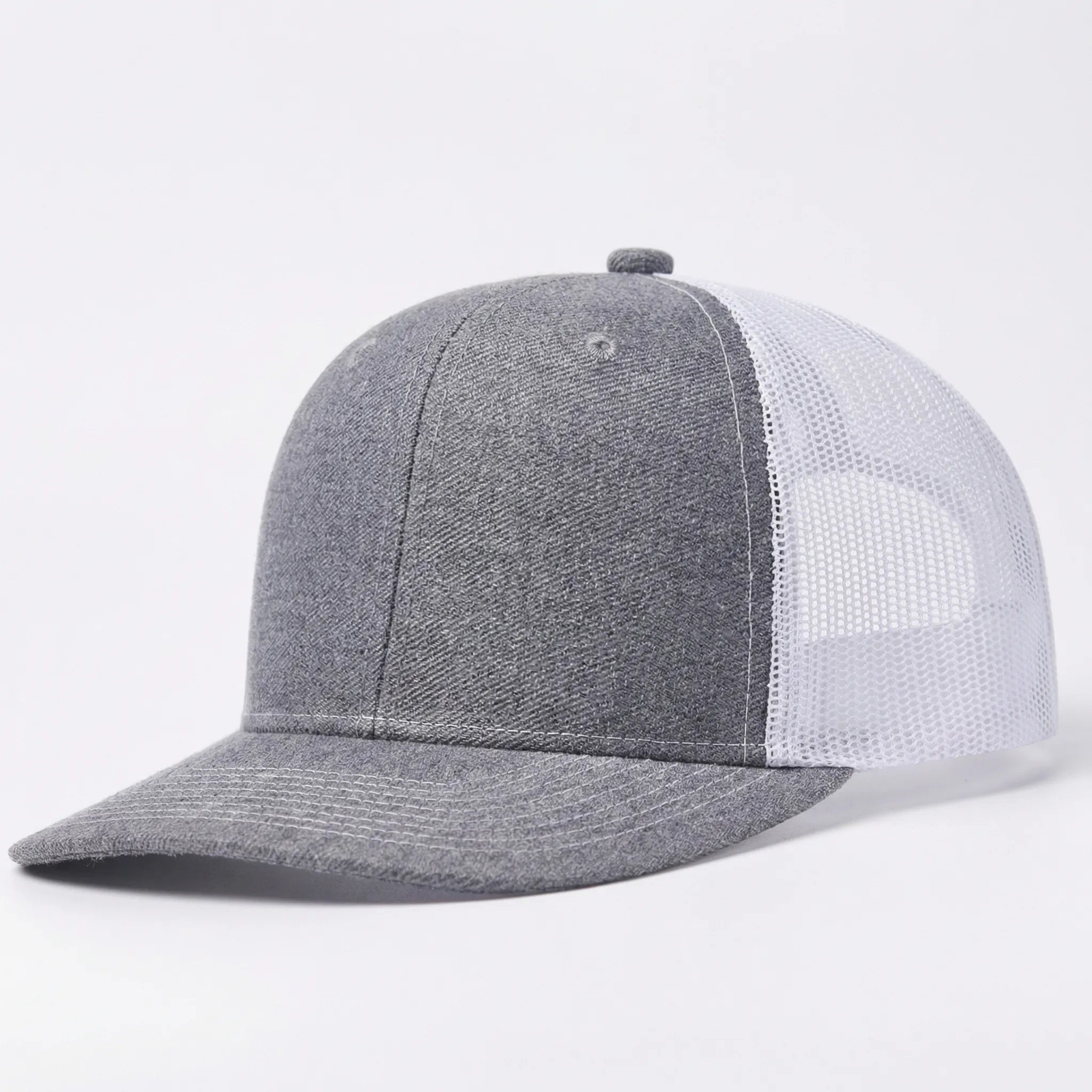 Unisex trucker cap with curved brim and breathable mesh back panel