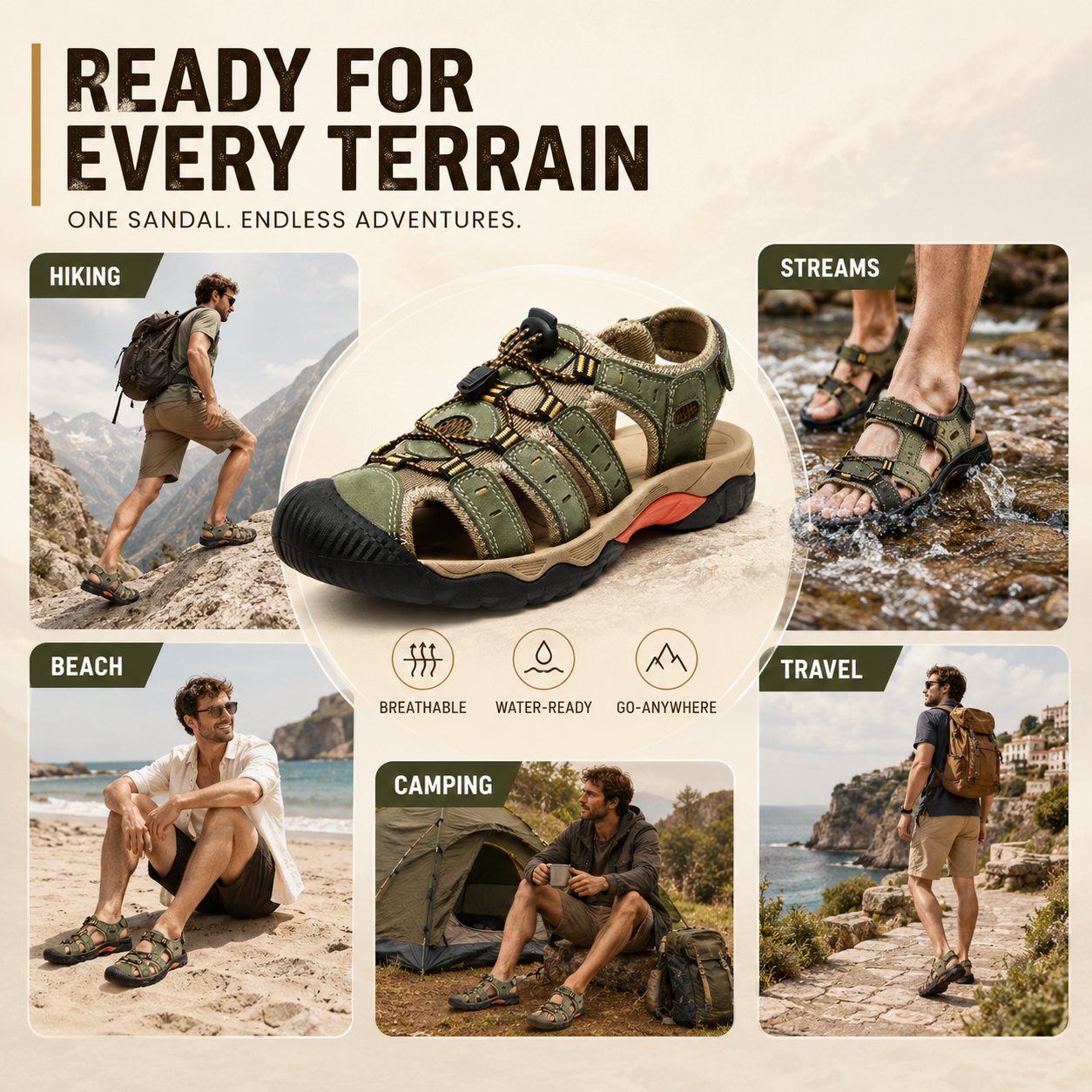 Celrien | Trailsole Breathable Open-Toe Hiking Sandal