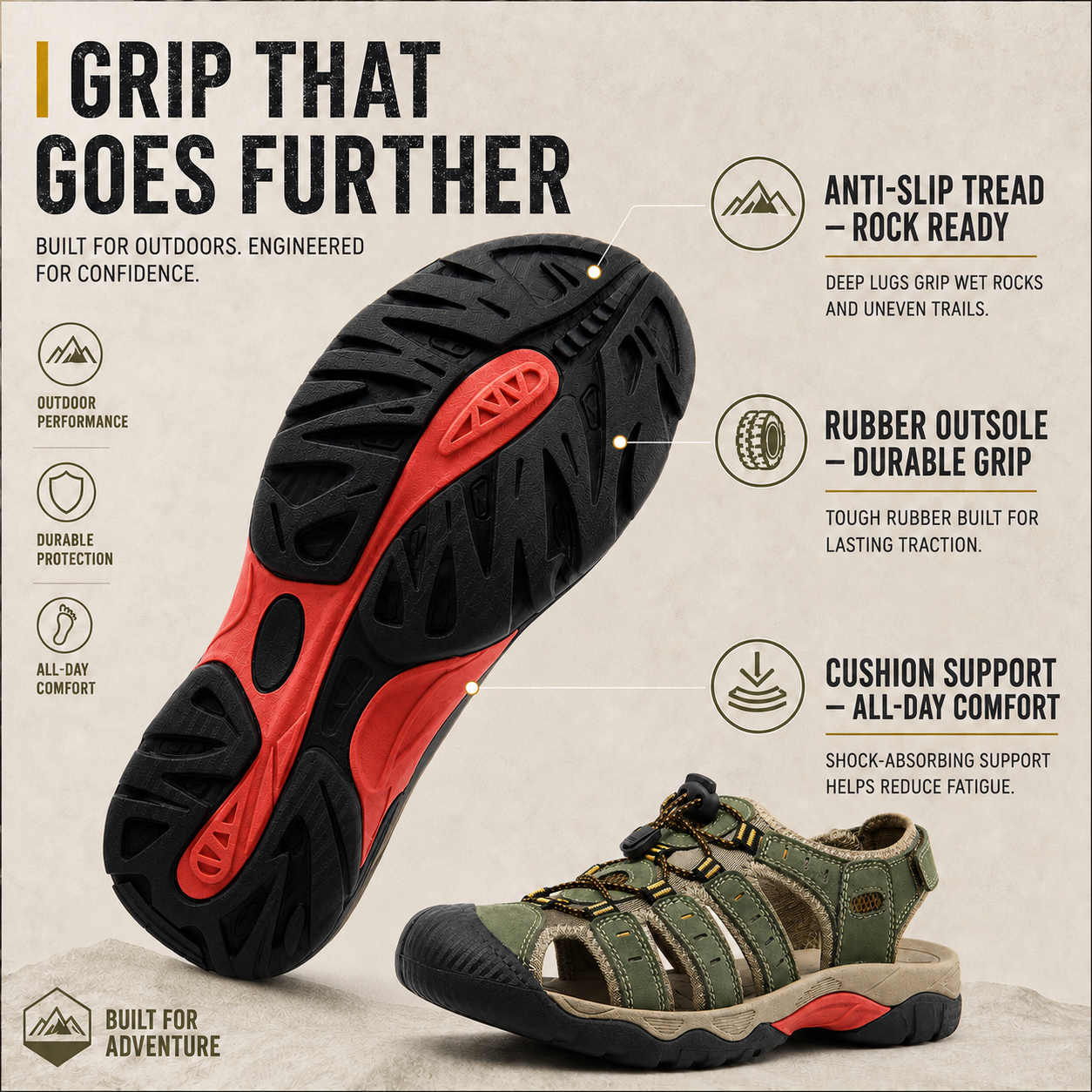 Celrien | Trailsole Breathable Open-Toe Hiking Sandal
