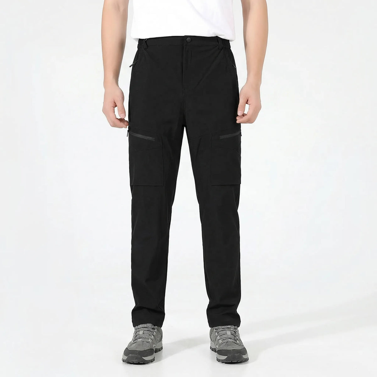 Men's hiking pants with four-way stretch cargo pockets quick-drying