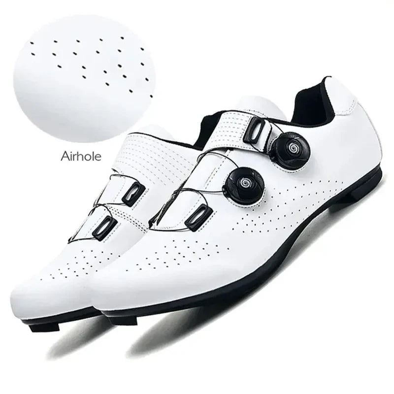 Men's SPD-compatible cycling shoe with dual rotary dials and ventilated upper