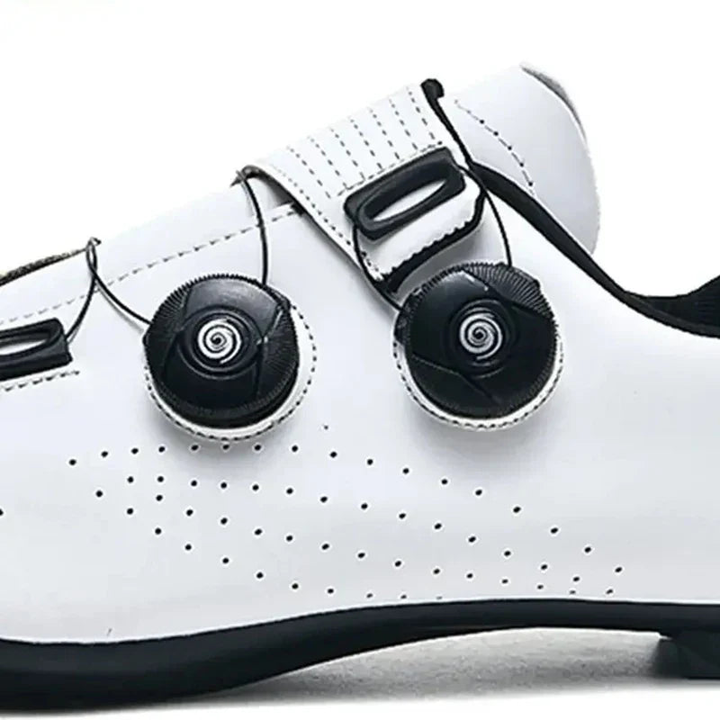 Men's SPD-compatible cycling shoe with dual rotary dials and ventilated upper