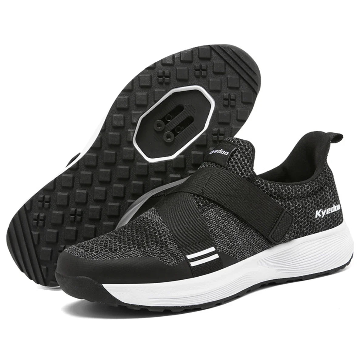 Men's flat pedal MTB cycling shoe with breathable woven upper