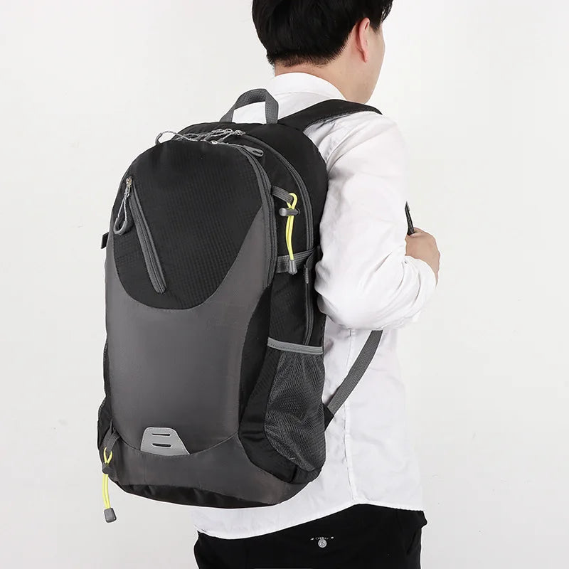 40-liter water-resistant hiking backpack with padded shoulder straps