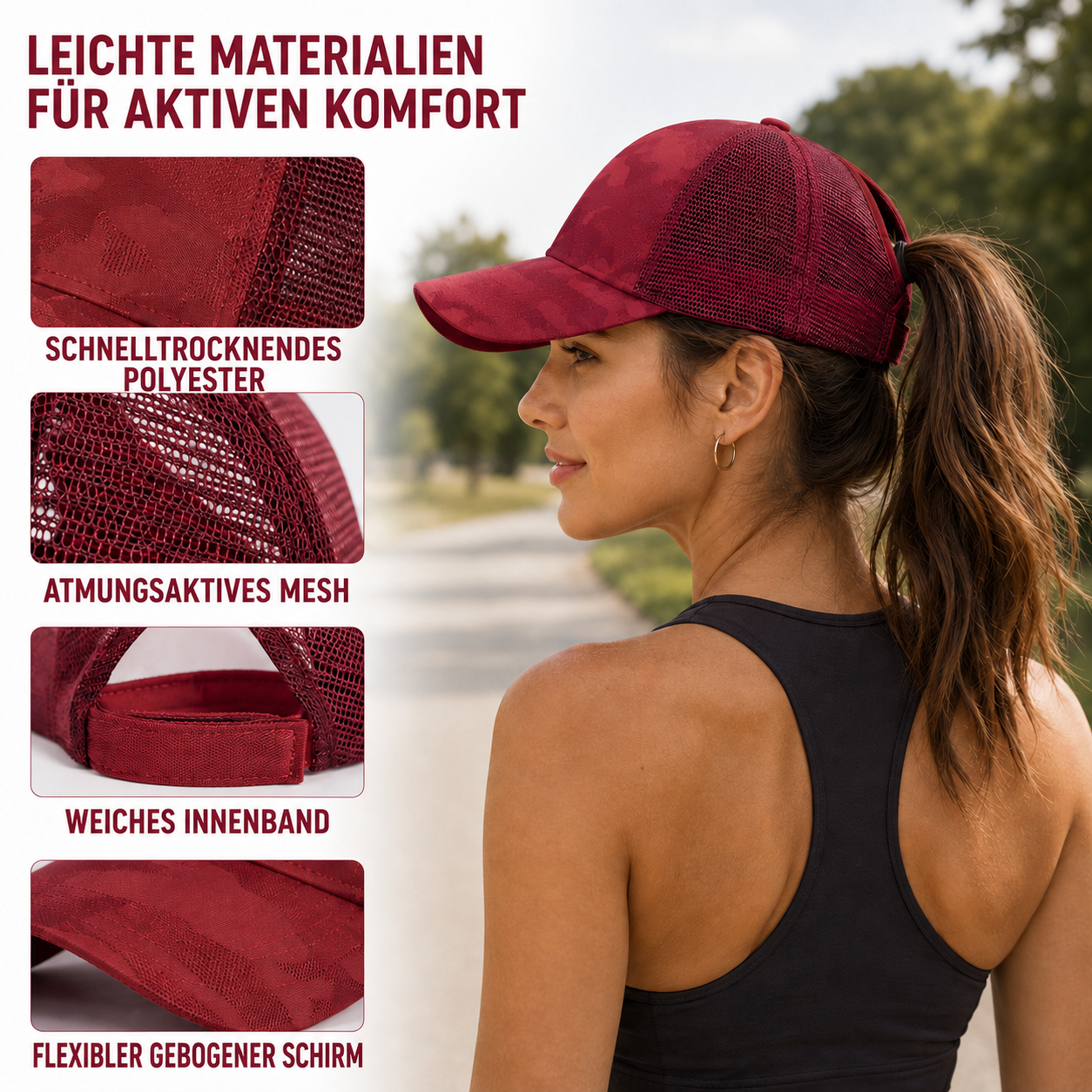 Celrien | Tresvia Women's Baseball Cap with Ponytail Opening