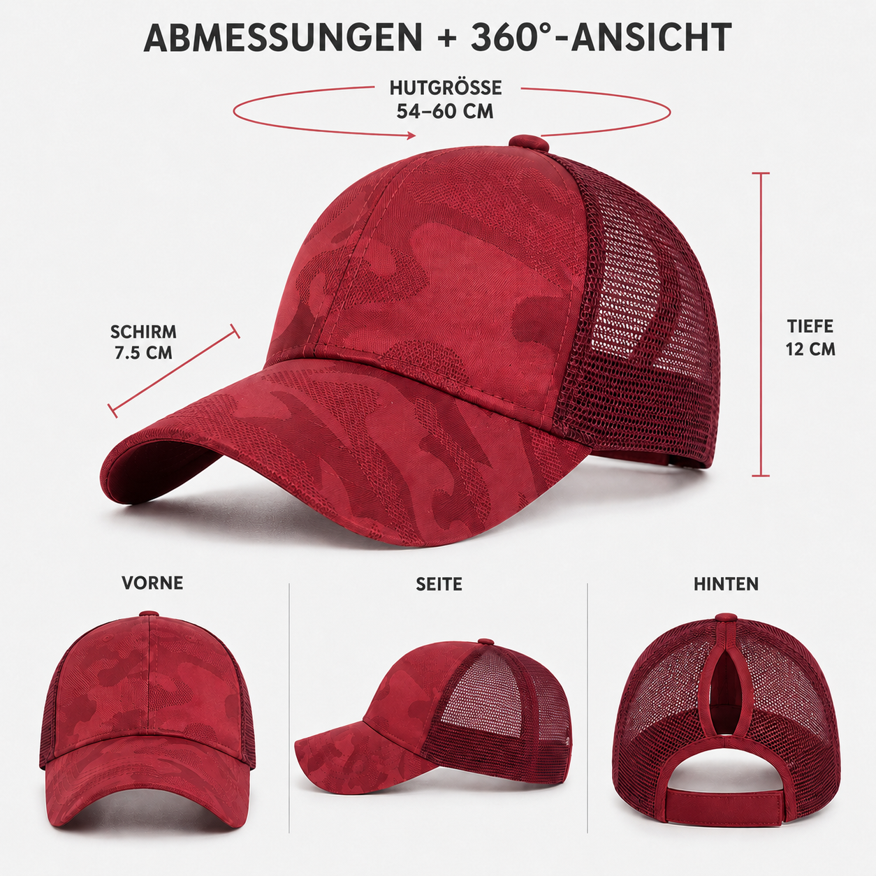 Celrien | Tresvia Women's Baseball Cap with Ponytail Opening