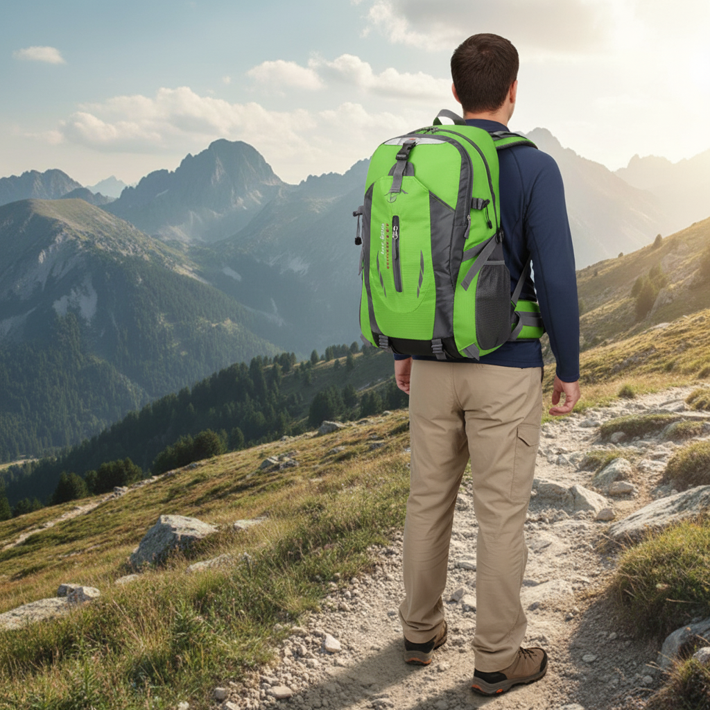 Lightweight waterproof foldable daypack with padded shoulder straps