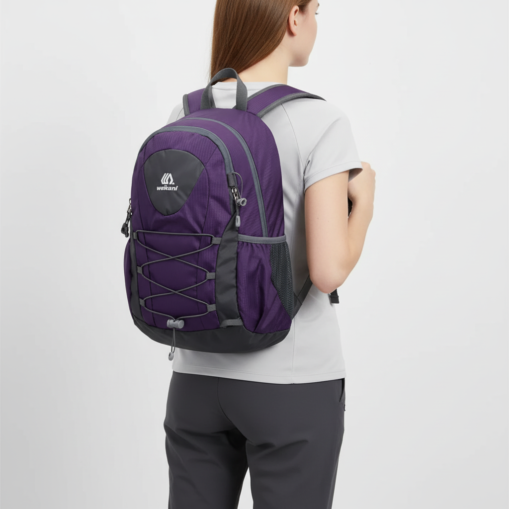 Ultralight day pack backpack with bungee storage system