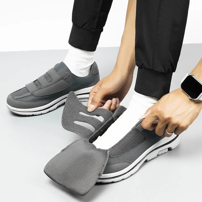 Orthopedic shoes with wide toe box and fully opening upper for easy on and off