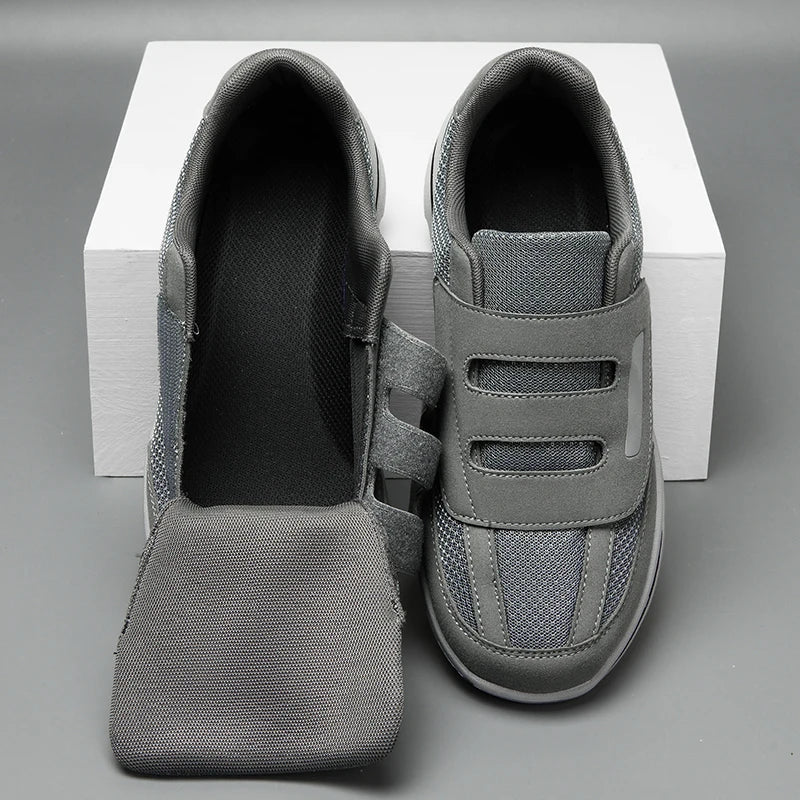 Orthopedic shoes with wide toe box and fully opening upper for easy on and off