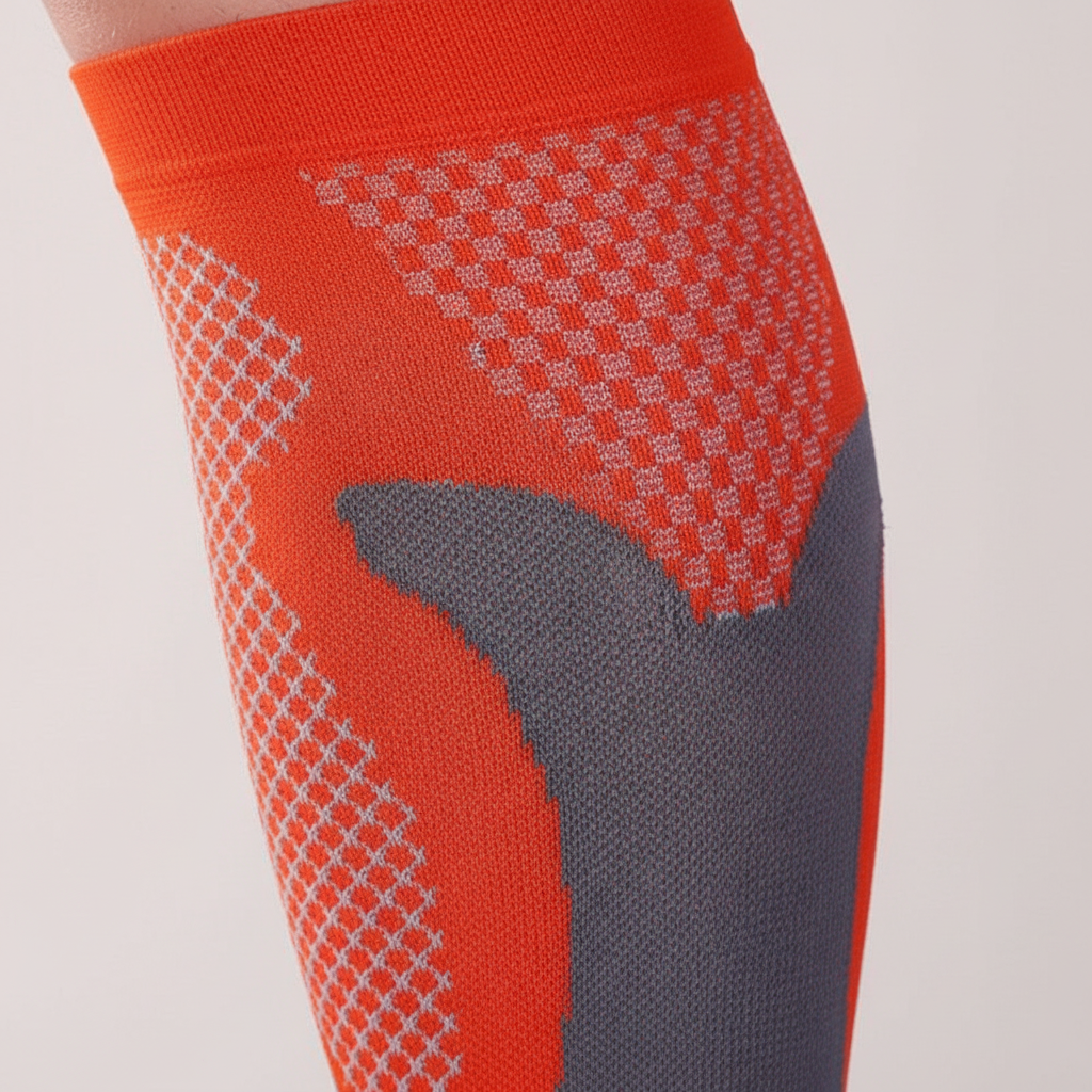 Compression calf sleeves with graduated support and breathable fabric