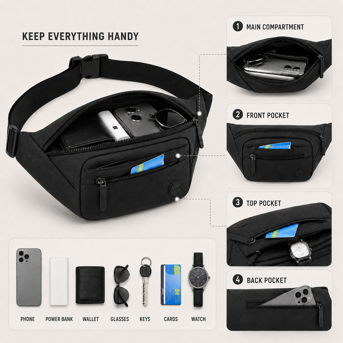 Celrien | Vaylon Waterproof Nylon Waist Pack