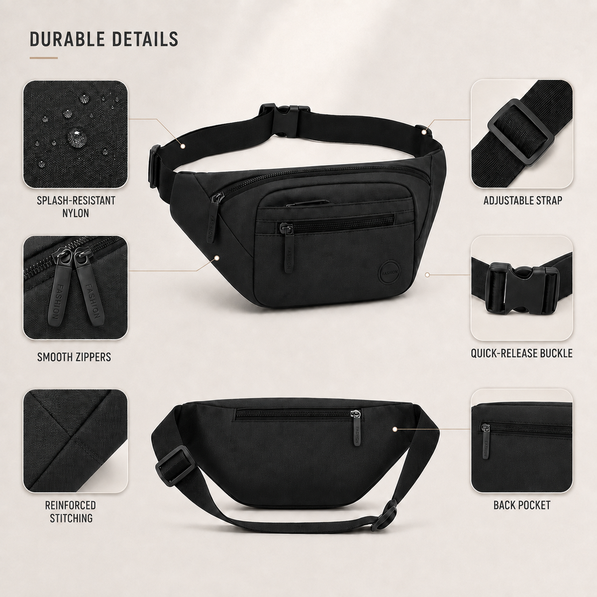 Celrien | Vaylon Waterproof Nylon Waist Pack