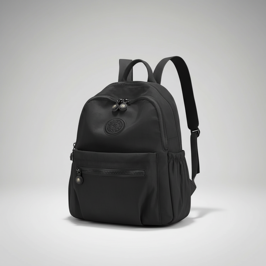 Compact mini backpack with anti-theft design and water-resistant fabric