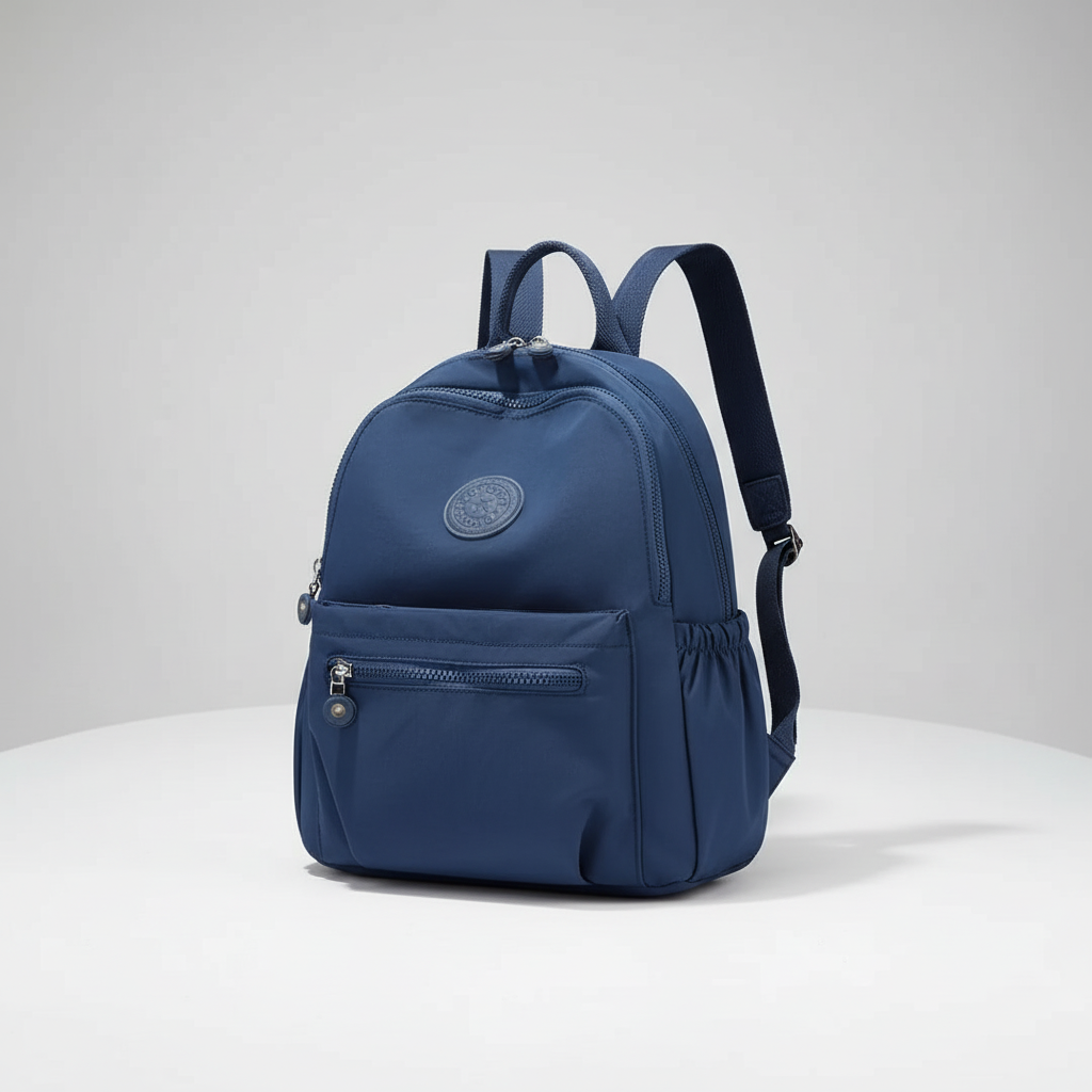 Compact mini backpack with anti-theft design and water-resistant fabric