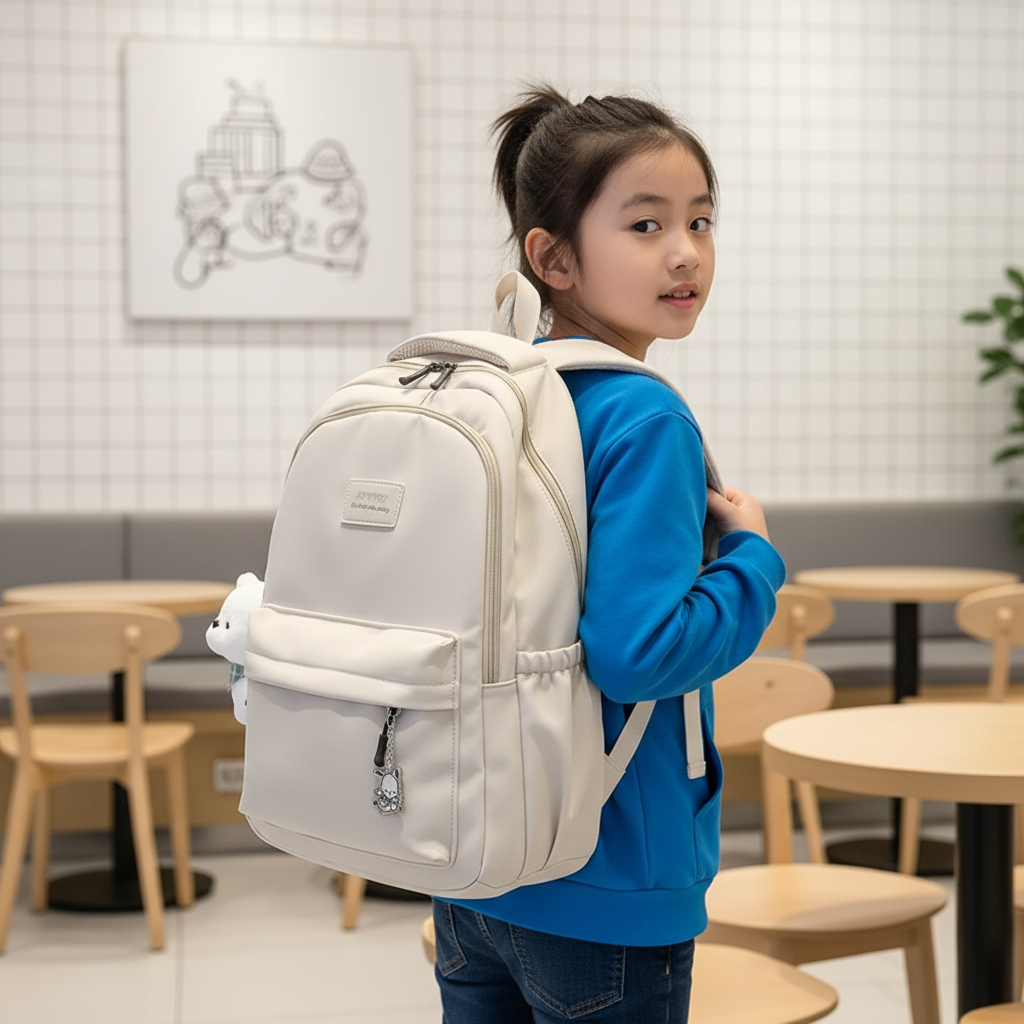 Large-capacity laptop backpack with padded compartment and ergonomic straps