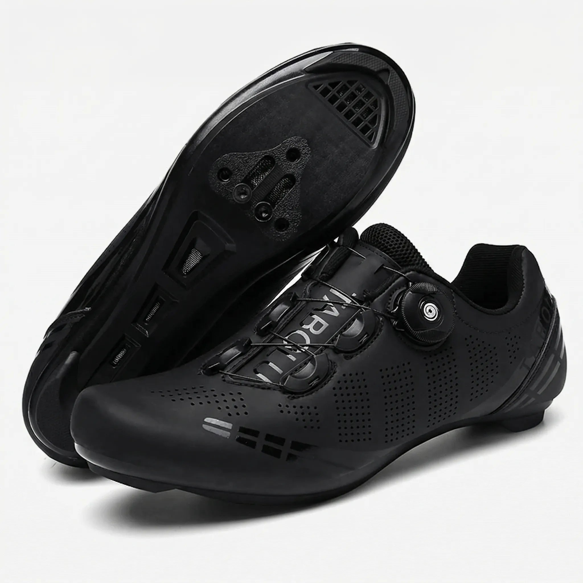 MTB cycling shoe with rotary knob closure and SPD cleat compatibility