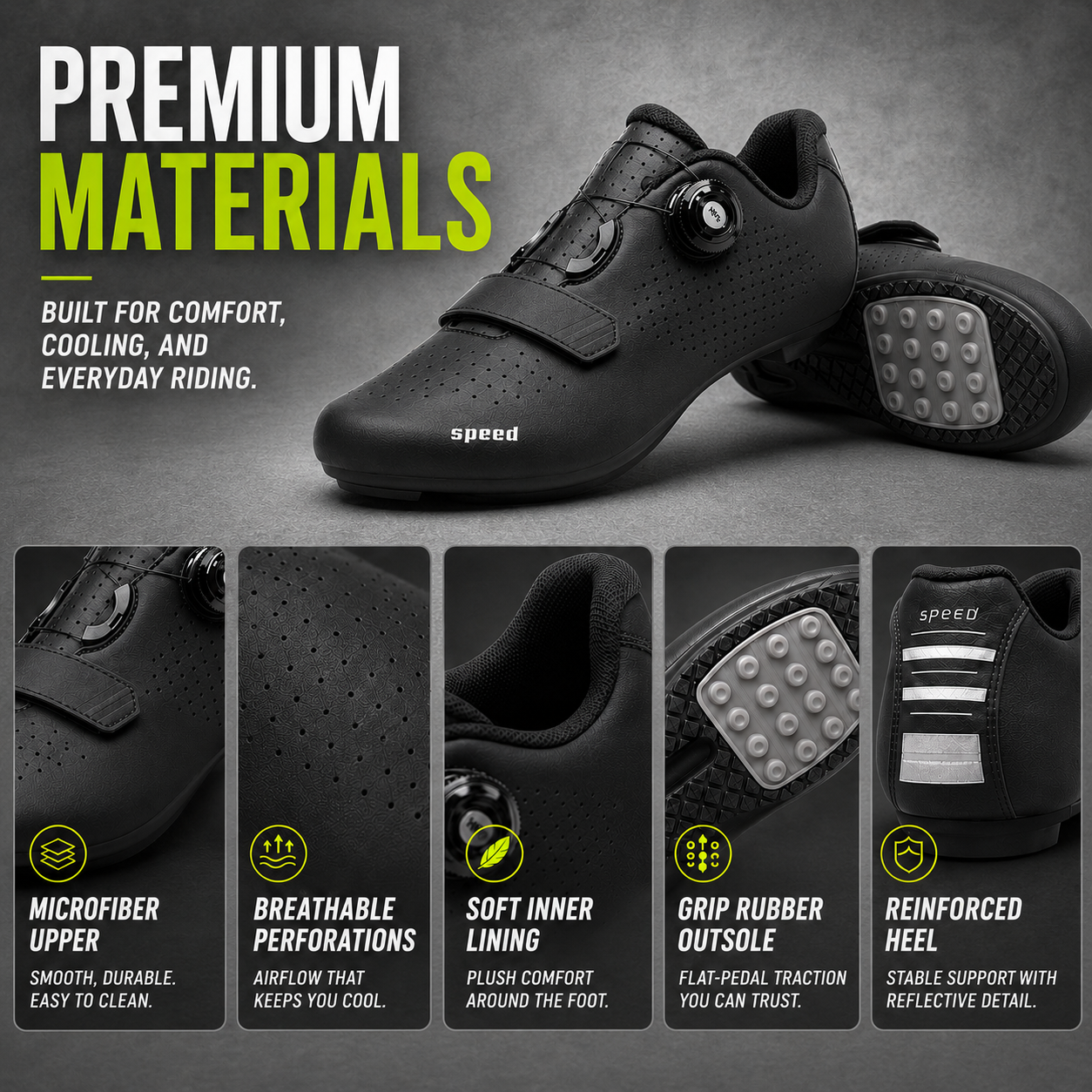 Celrien | Velodrix Cleat-Free Flat Pedal Cycling Shoe